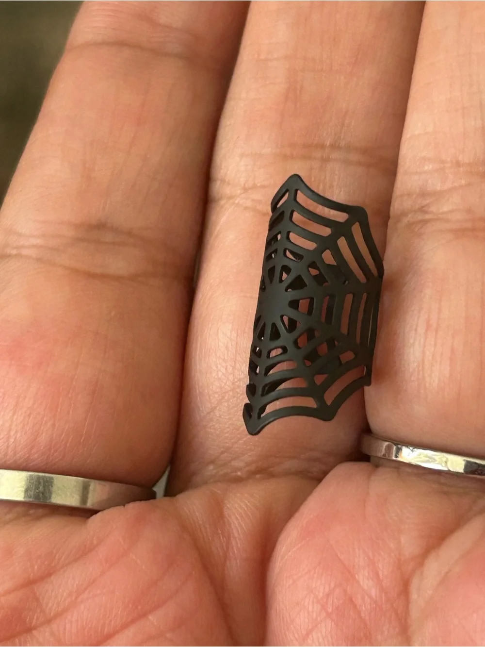 Black Spider Web Ear Cuff Non pierced earring clip on spooky new pair set Webb